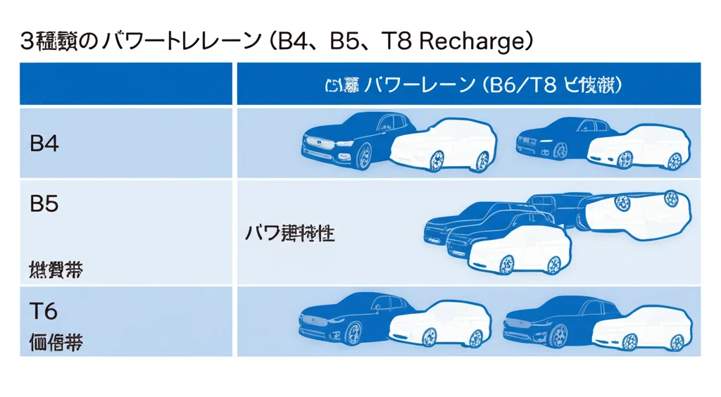 ボルボV60の3種類のパワートレーン比較表