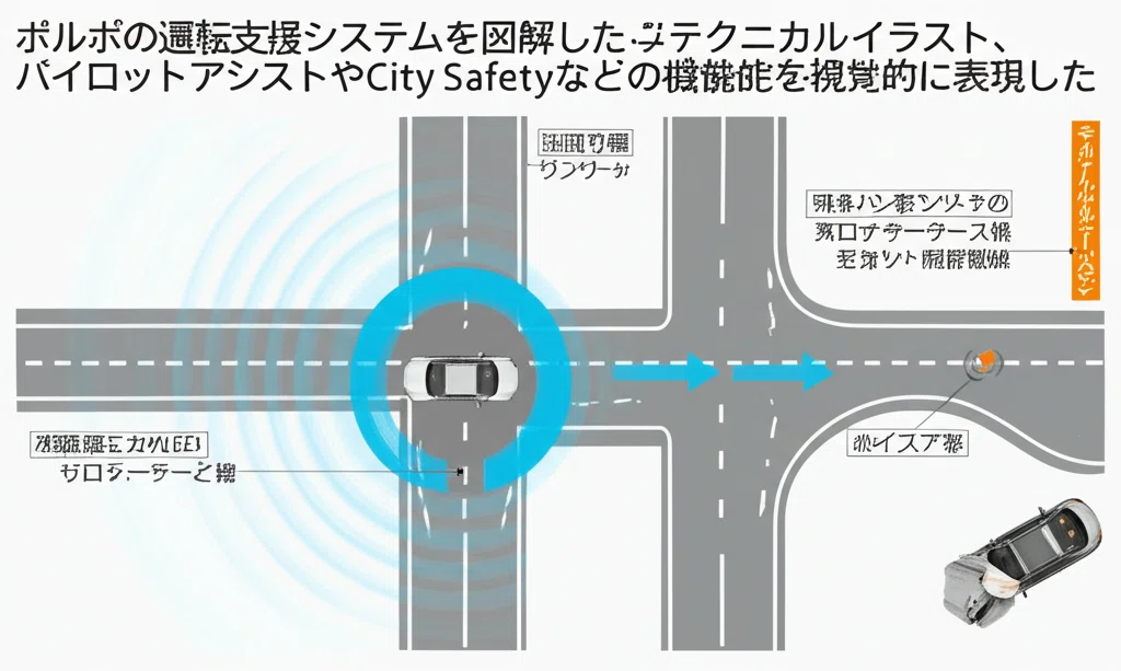ボルボV60の運転支援システム解説図