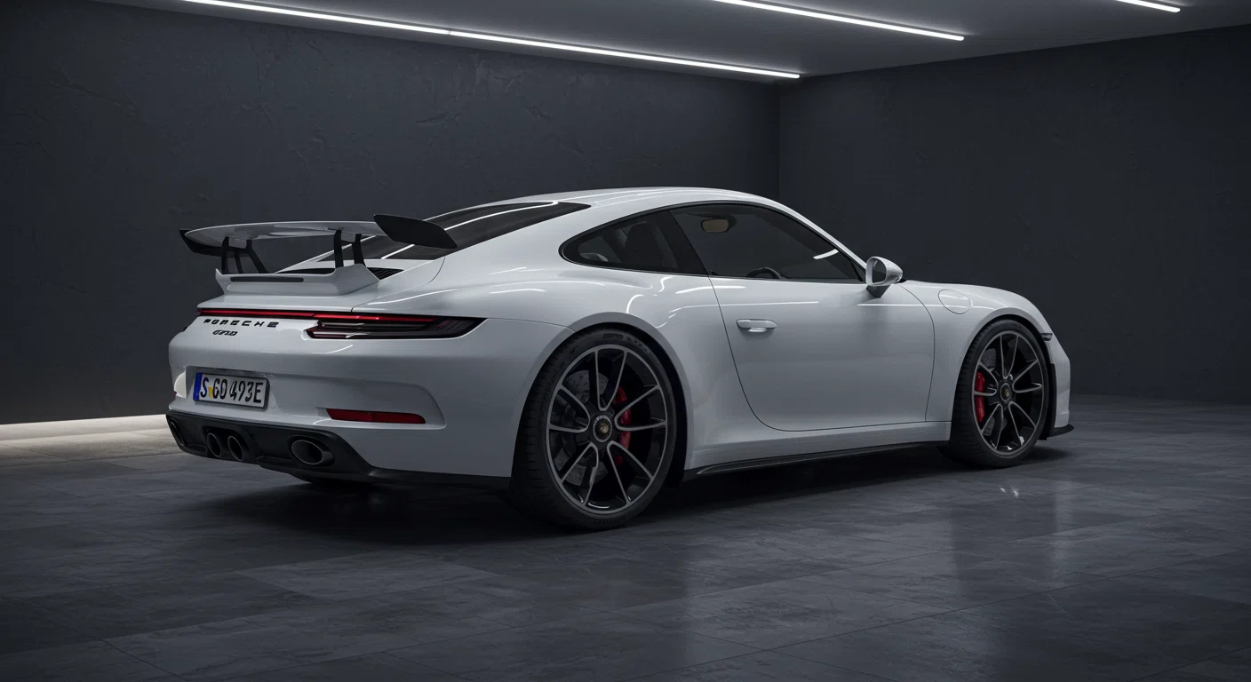 ガレージに大切に保管されているポルシェ911 GT3