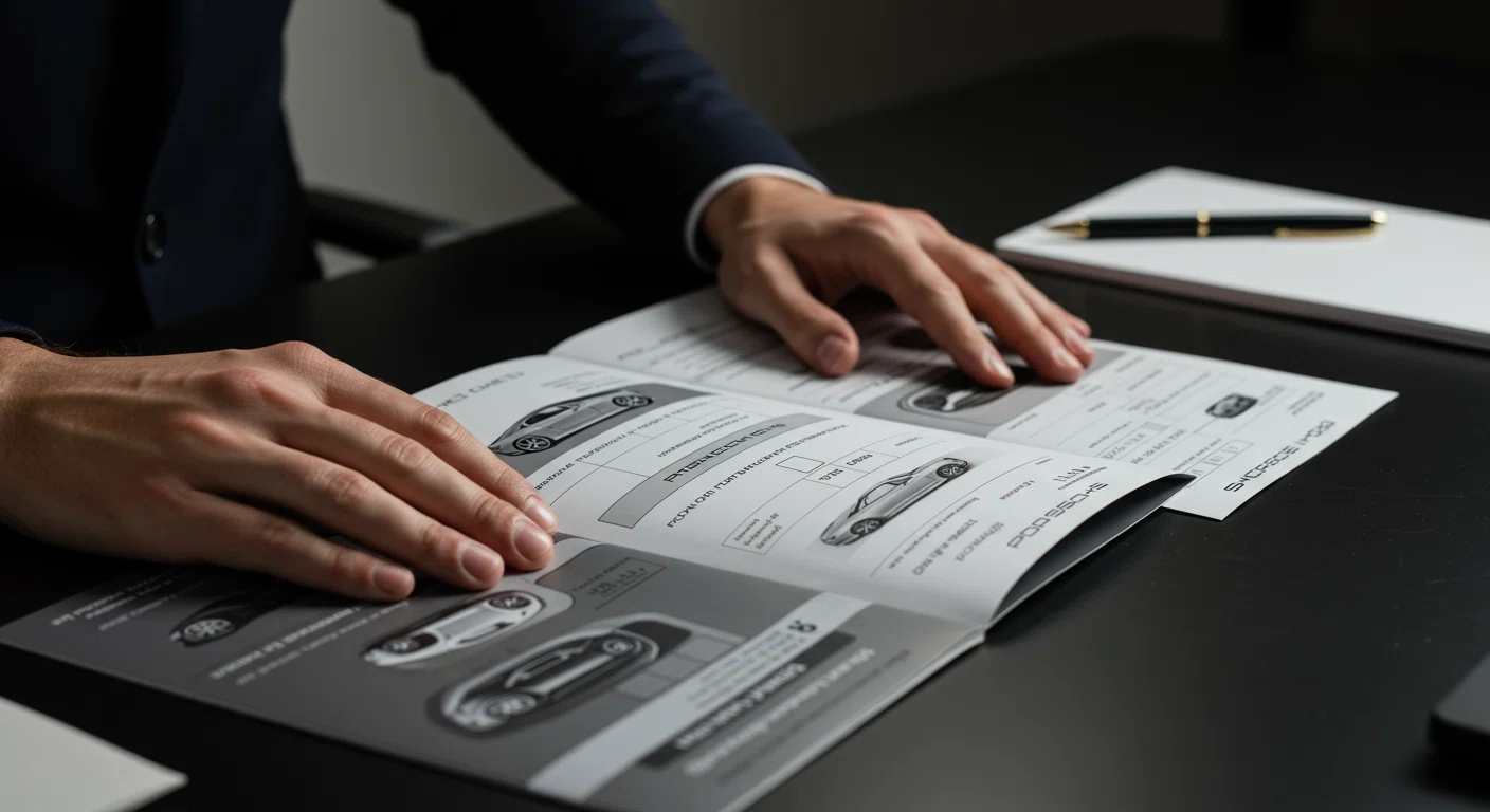 ポルシェ911 GT3のオーダーシートを確認するシーン