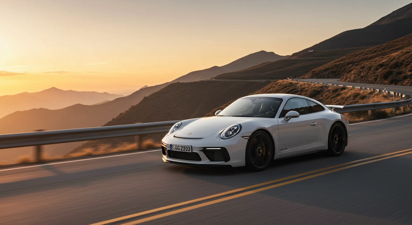 ワインディングロードを走行するポルシェ911 GT3