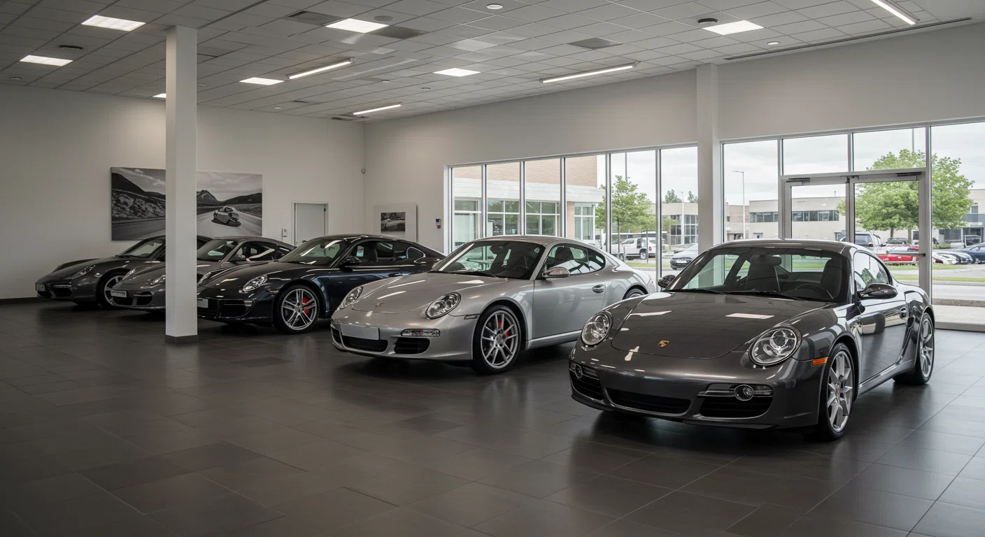 ポルシェディーラーの認定中古車コーナー