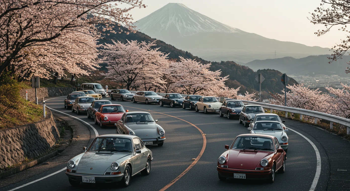 日本初のポルシェパレードの様子