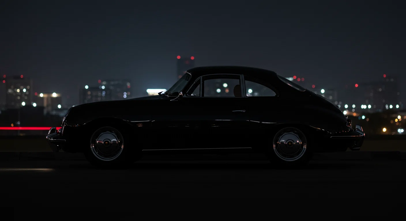 黒のポルシェ356Aの夜景シルエット,名探偵コナン,ジン,ポルシェ,356A