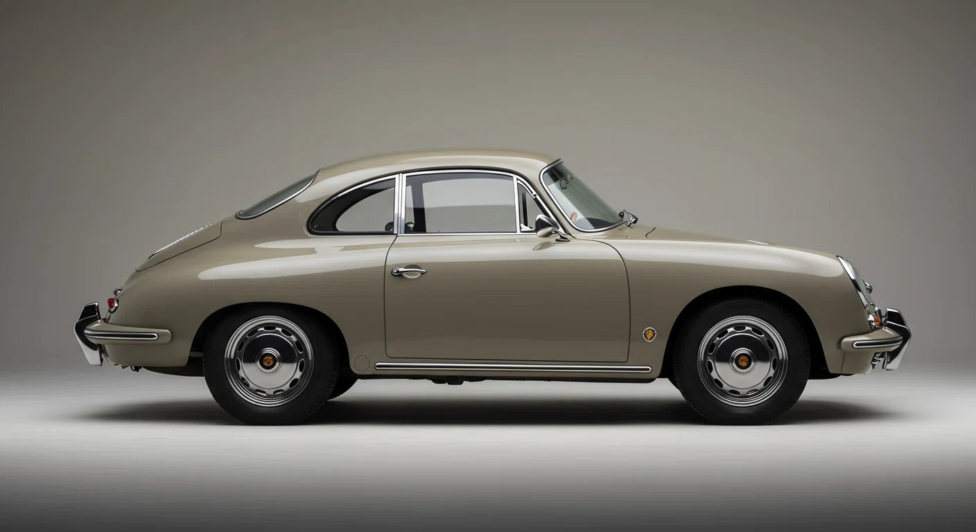 ポルシェ356Aの美しいボディラインを強調した側面写真