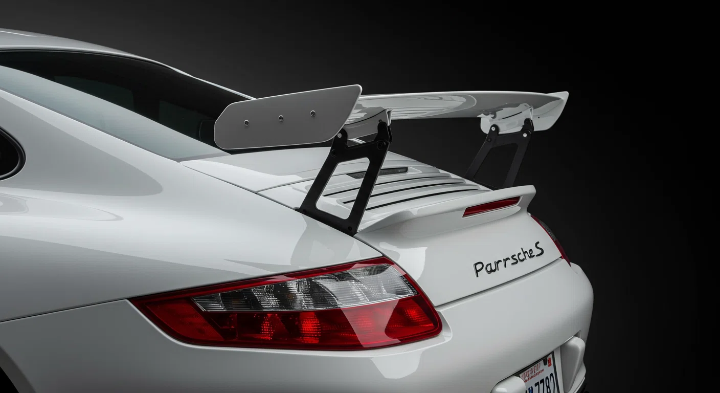 ポルシェ911 997カレラSの後ろ姿とリアウイング