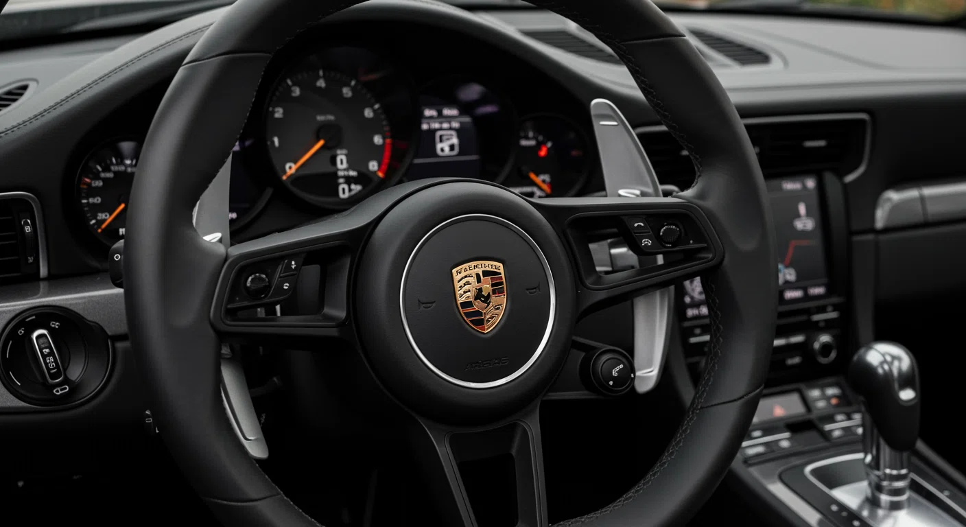 ポルシェ911のステアリングホイールとPDKパドルシフト