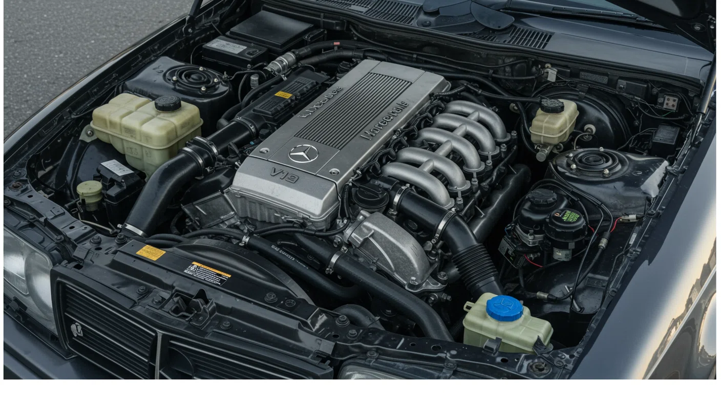 ベンツ500Eのエンジンルーム