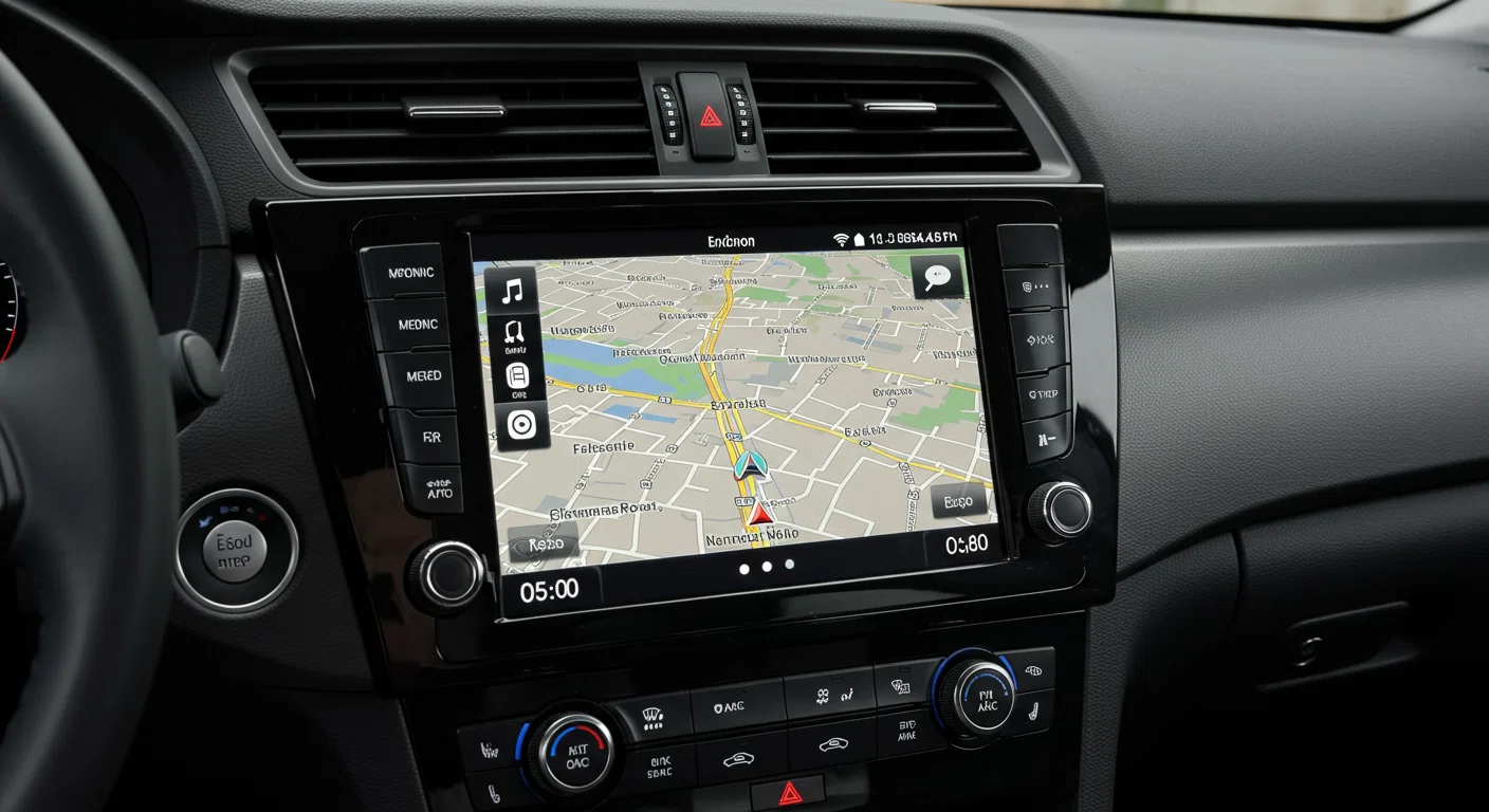 最新型カーナビを搭載した車のダッシュボード