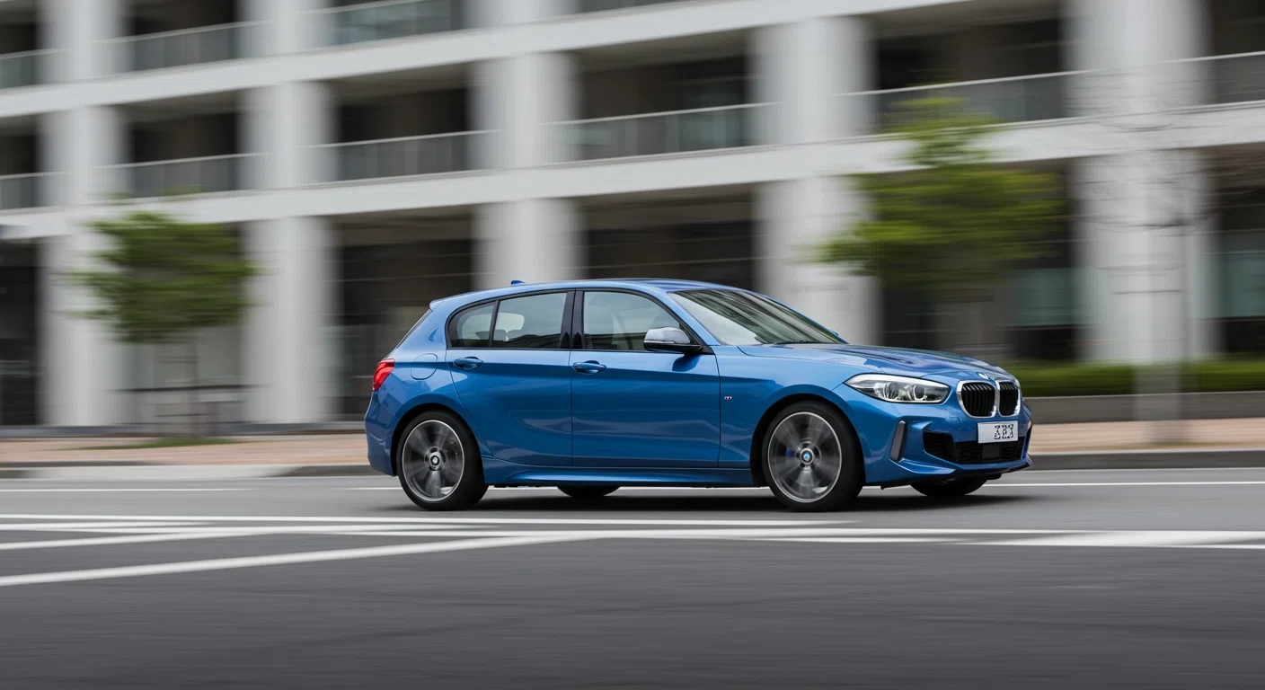都市部を走行する新型BMW 1シリーズ