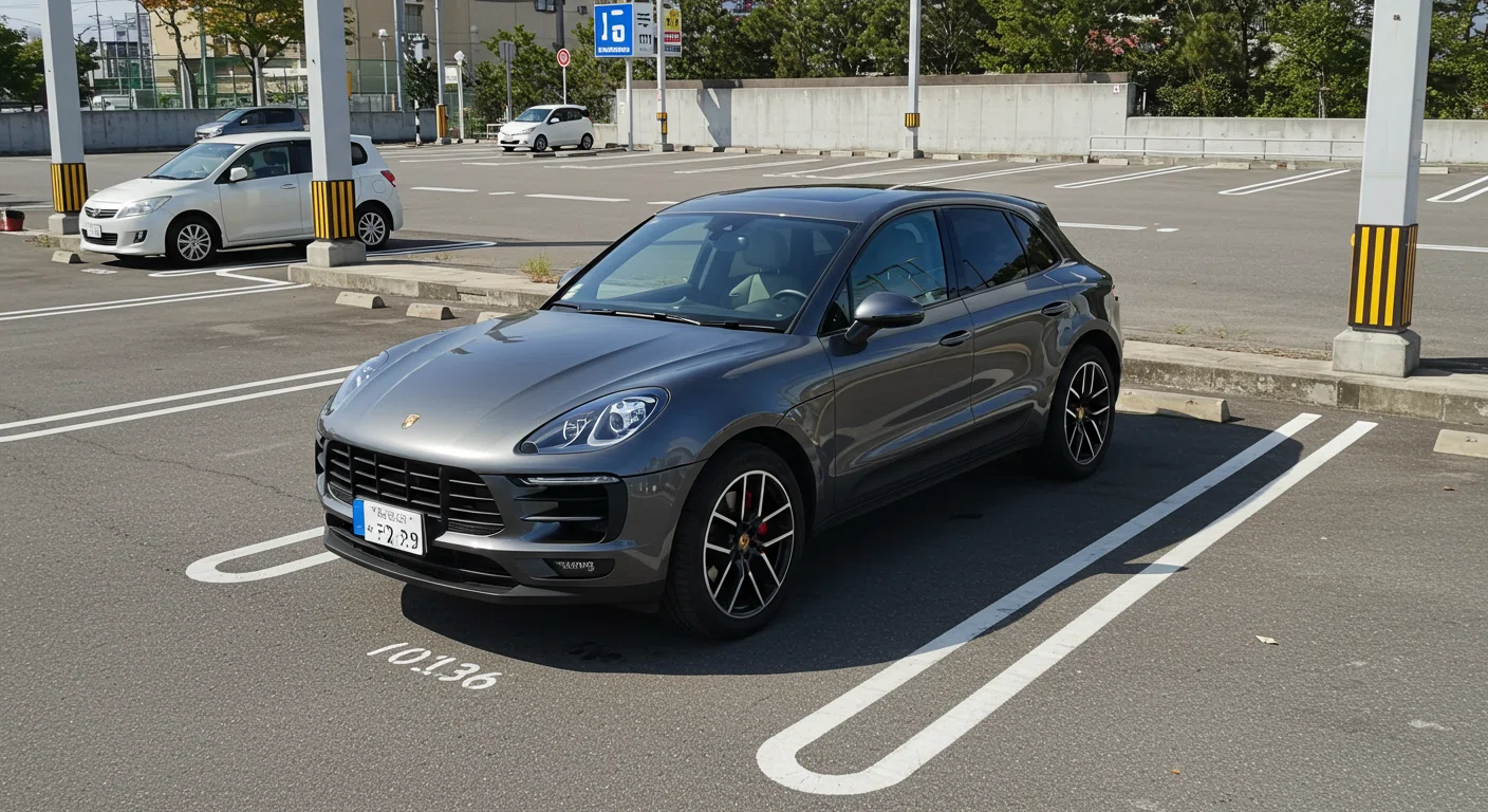 日本の一般的な駐車場に停められたポルシェマカン