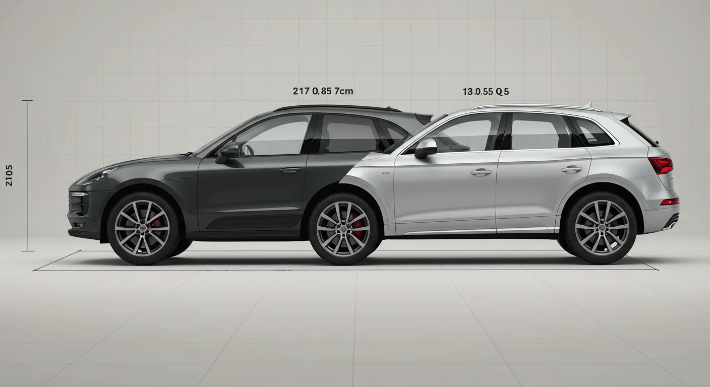 ポルシェ マカンとアウディ Q5のサイズ比較