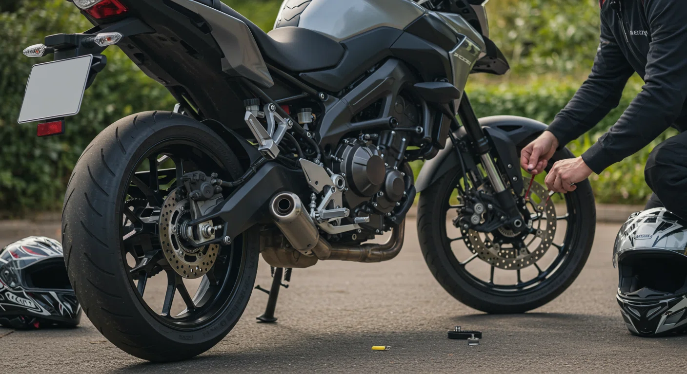 バイクの安全対策を実践する様子