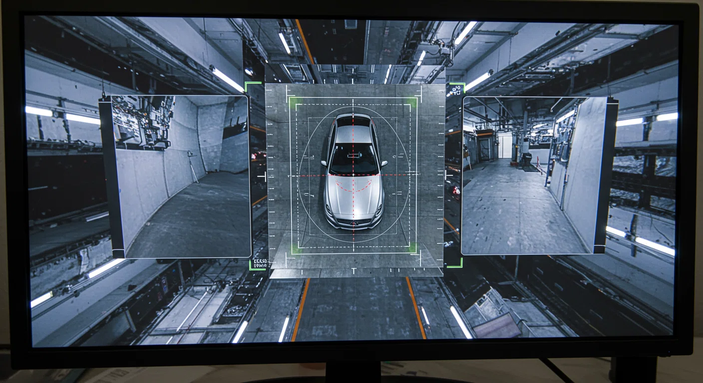 パノラミックビューモニターのキャリブレーション画面と映像のズレ