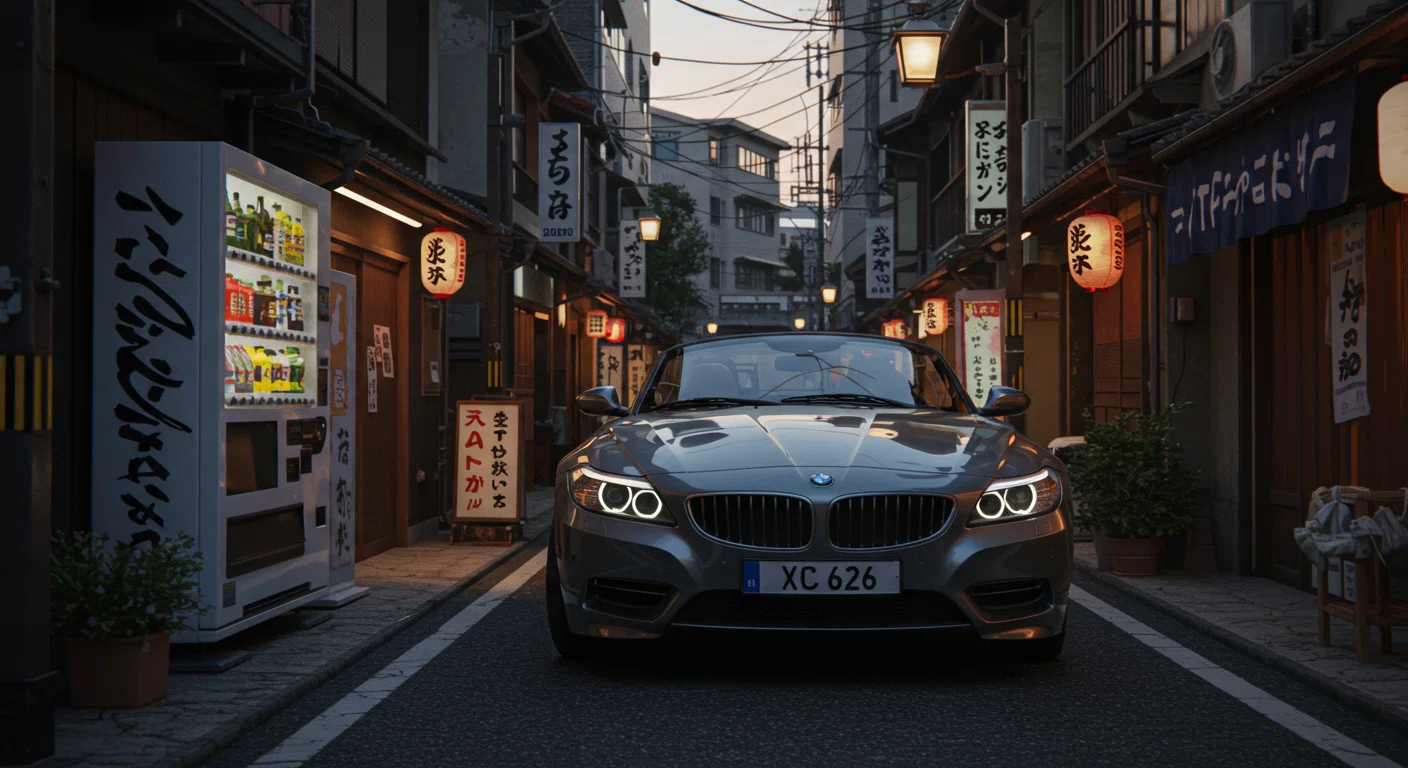日本の狭い道路を走るBMW Z4