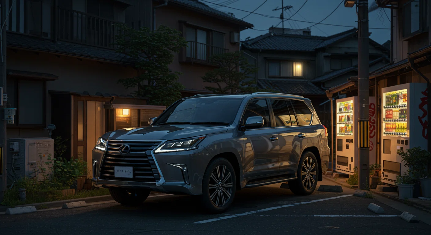 大阪の住宅街に駐車されたレクサスLX