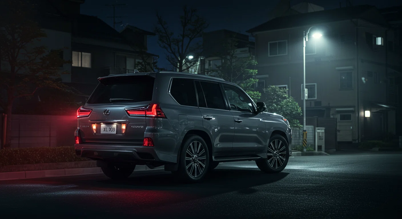 夜間に駐車されているレクサスLX