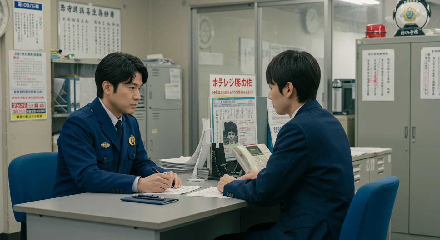 警察署で相談する様子