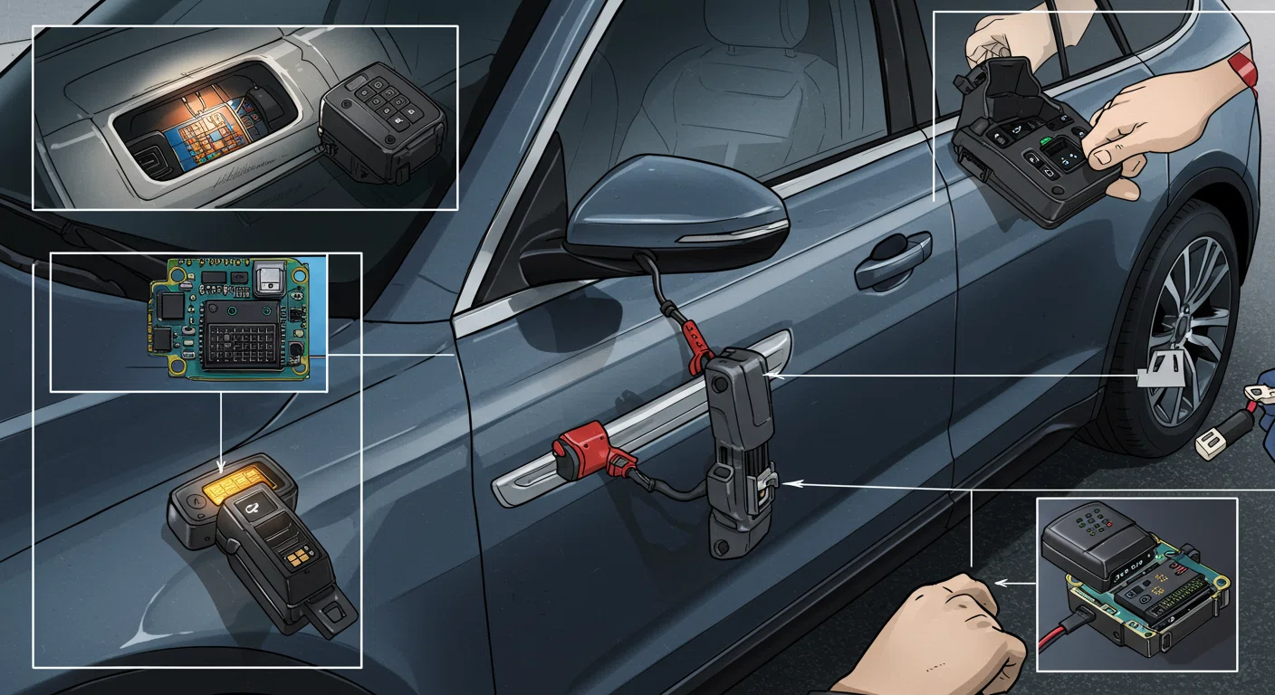 最新の車両盗難手法を示す図解