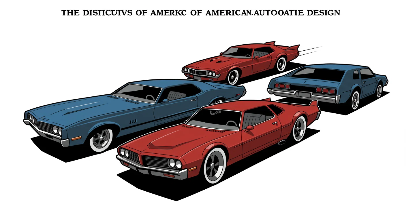 アメリカ車の特徴を示す車のシルエット