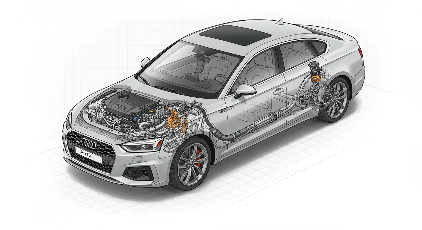 アウディA5の新型プラットフォーム技術図