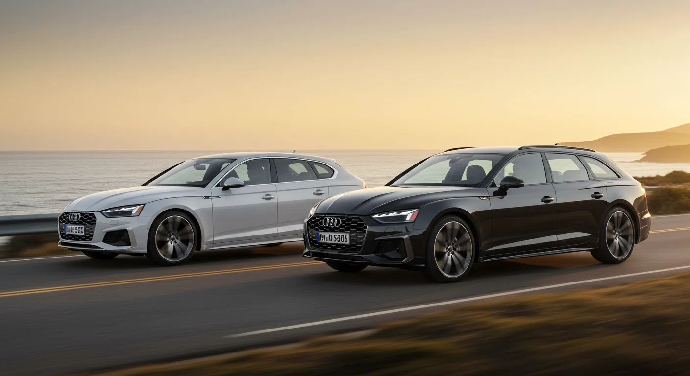 アウディA5とA6アバントの並走シーン