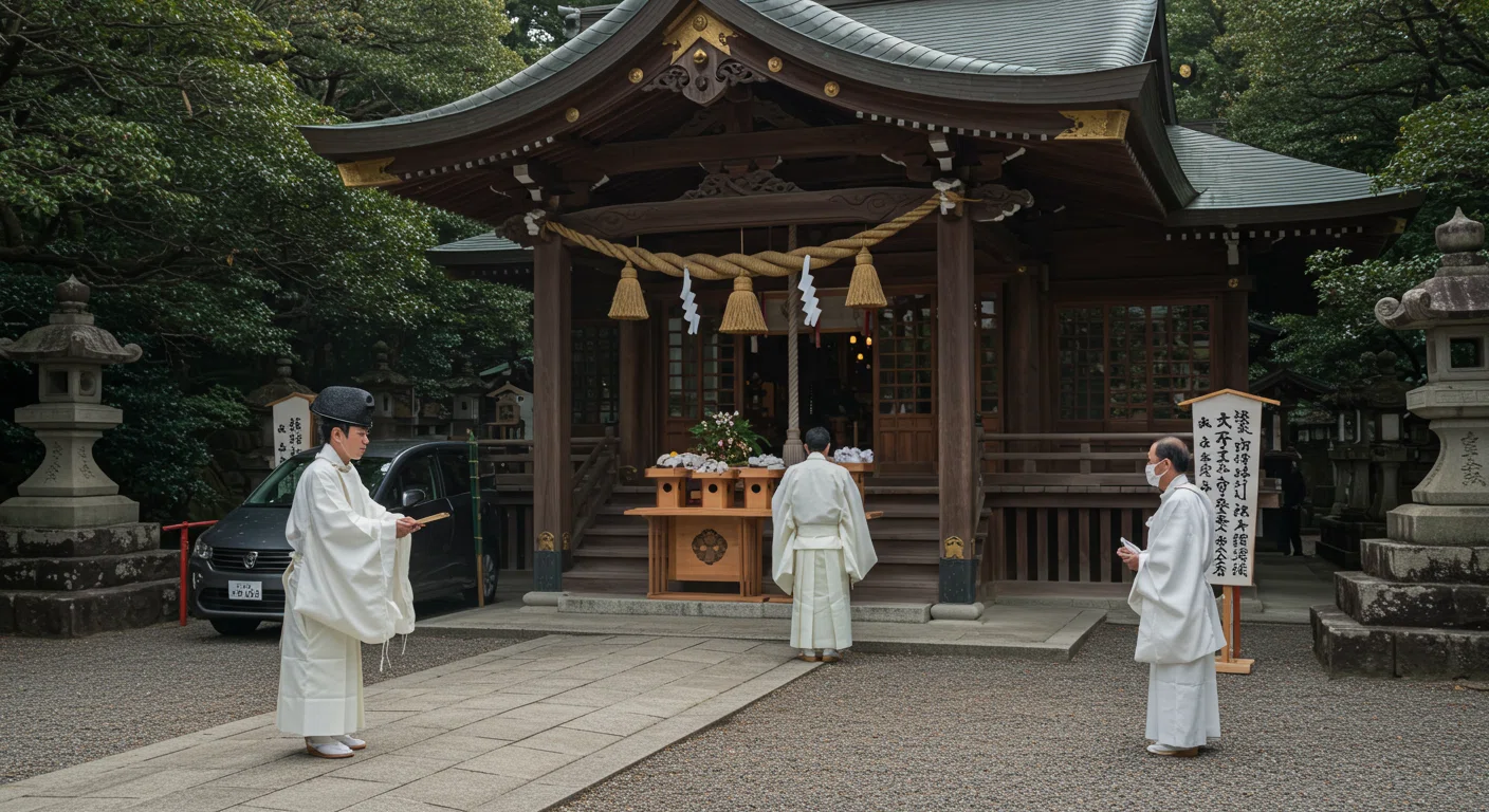 東京の神社で行われる車祓いの様子,プロドライバーが選ぶ!東京の最強交通安全お守り神社5選