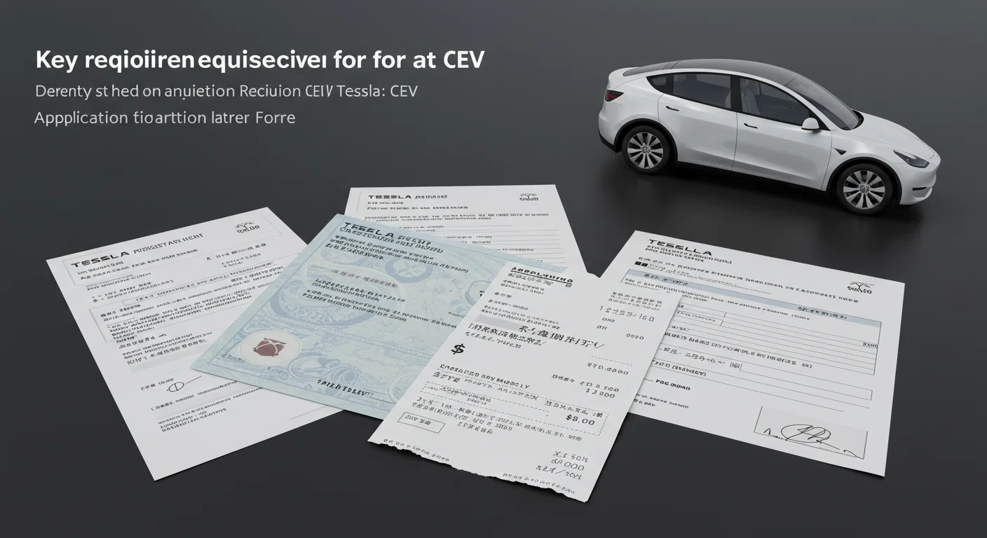 テスラ,モデルY,CEV補助金,87万円,申請方法,CEV補助金申請の基本条件イメージ