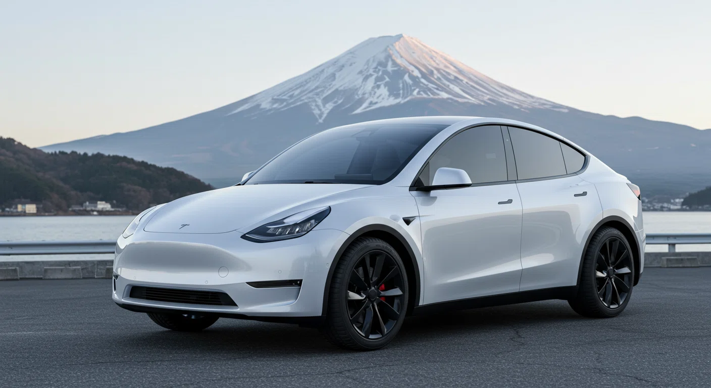 テスラ,モデルY,CEV補助金,87万円,申請方法,テスラ モデルY 白色の車体 外観イメージ