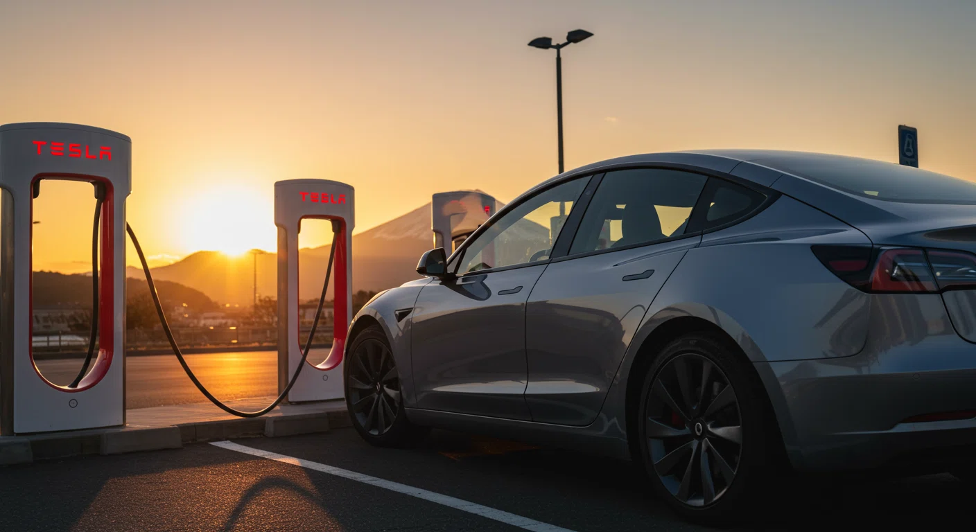 テスラ,モデル3,ローン,補助金,テスラモデル3の充電シーン