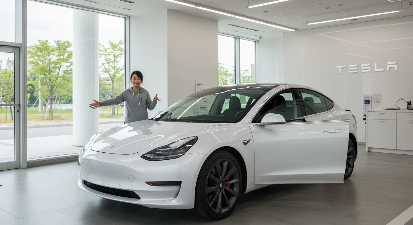 テスラ,モデル3,ローン,補助金,テスラモデル3の納車シーン
