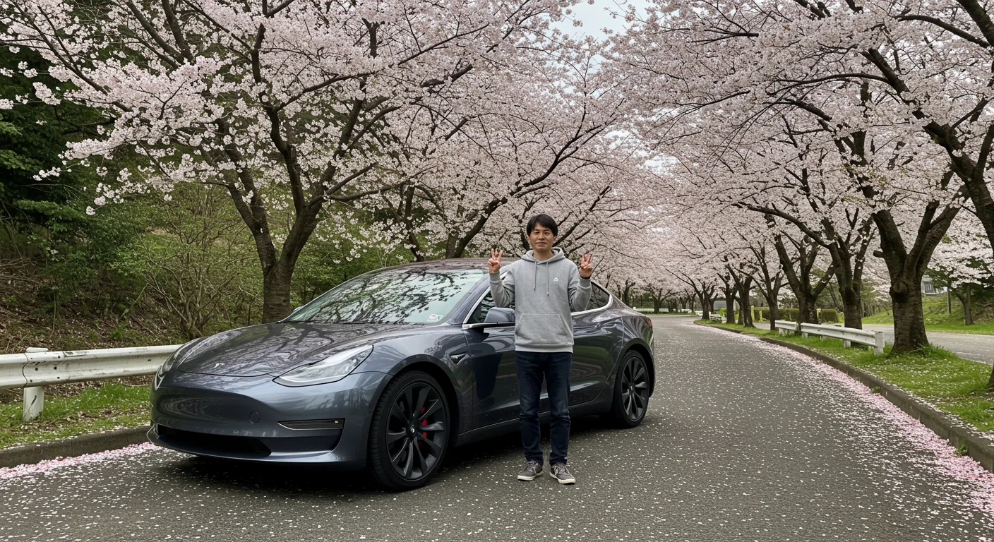 テスラ,モデル3,ローン,補助金,テスラモデル3と笑顔のオーナー