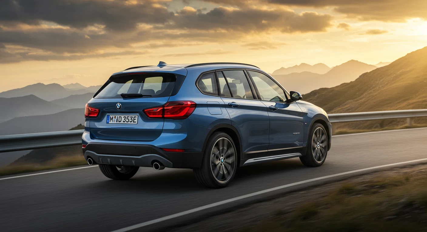 BMW X1の走行性能を表現したダイナミックなイラスト