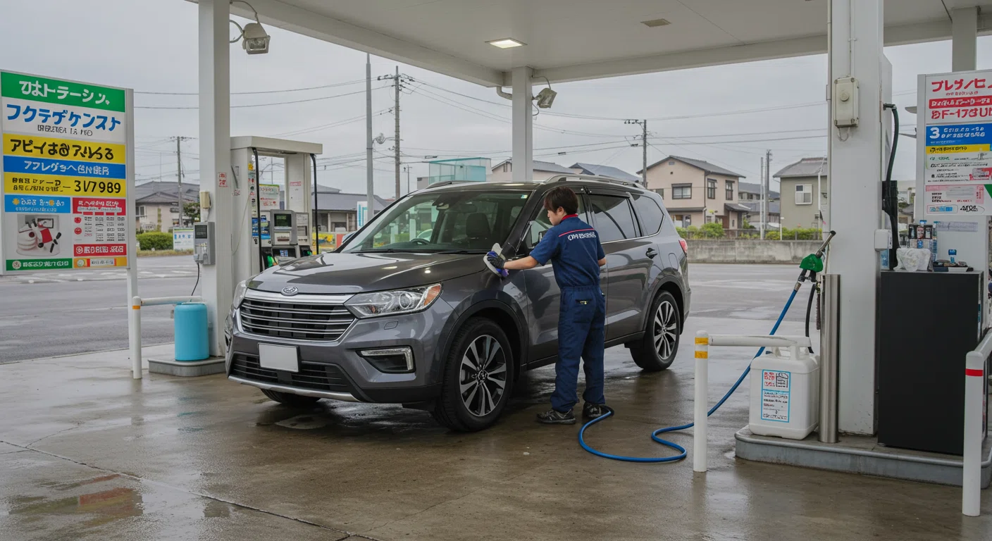 ガソリンスタンドでのコーティング施工