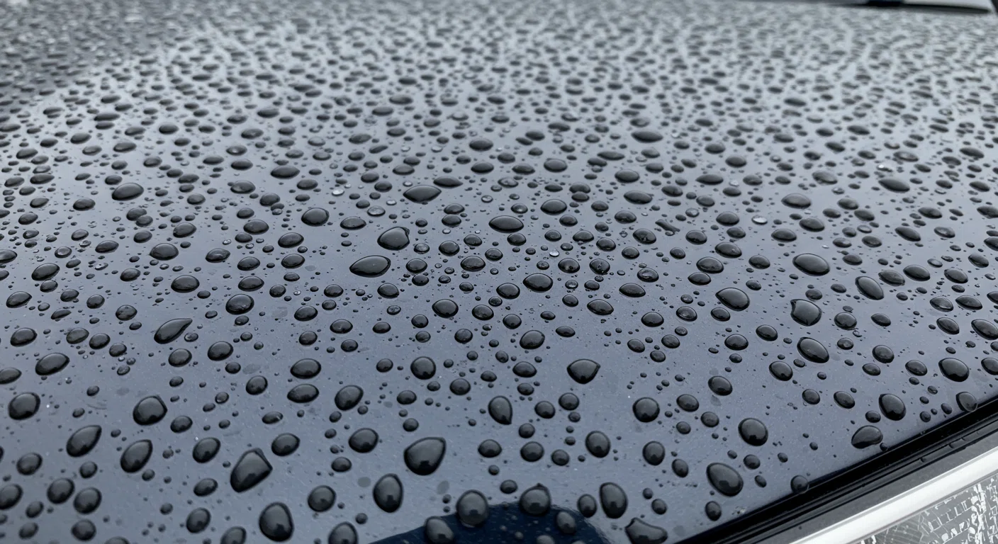 新車に施工されたコーティングの撥水効果