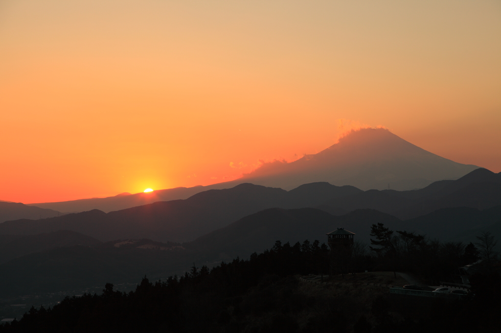 ヤビツ峠からの夕焼け
