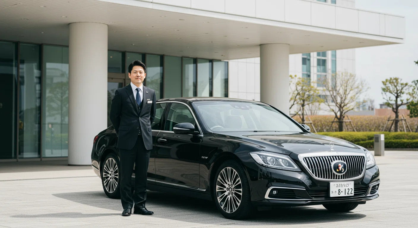 高級車と専属ドライバーのイメージ