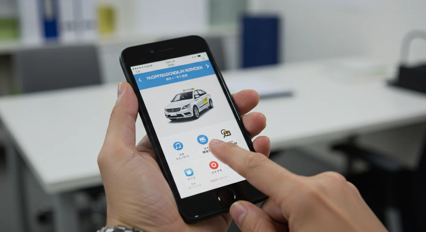 スマートフォンでドライバーサービスを予約する様子