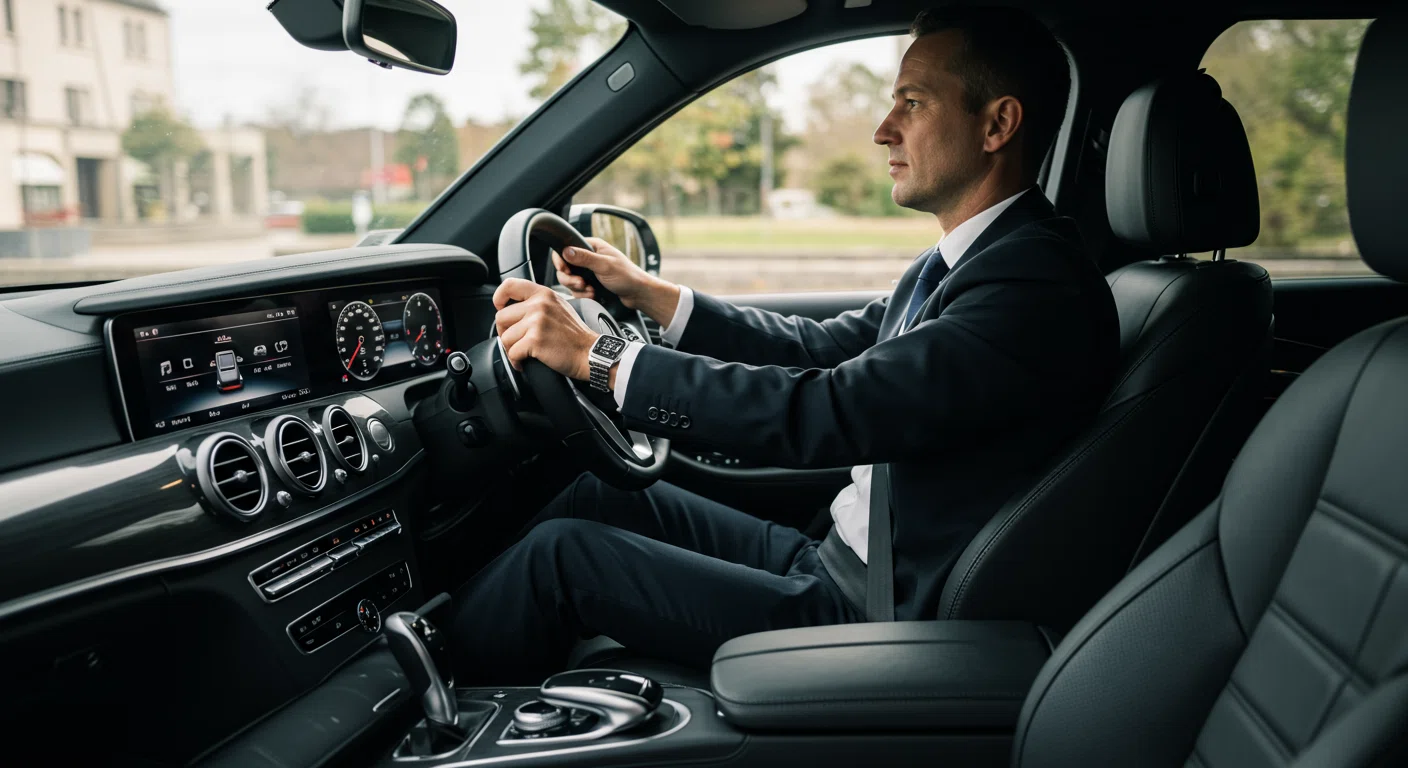 プロドライバーが安全運転をしている様子
