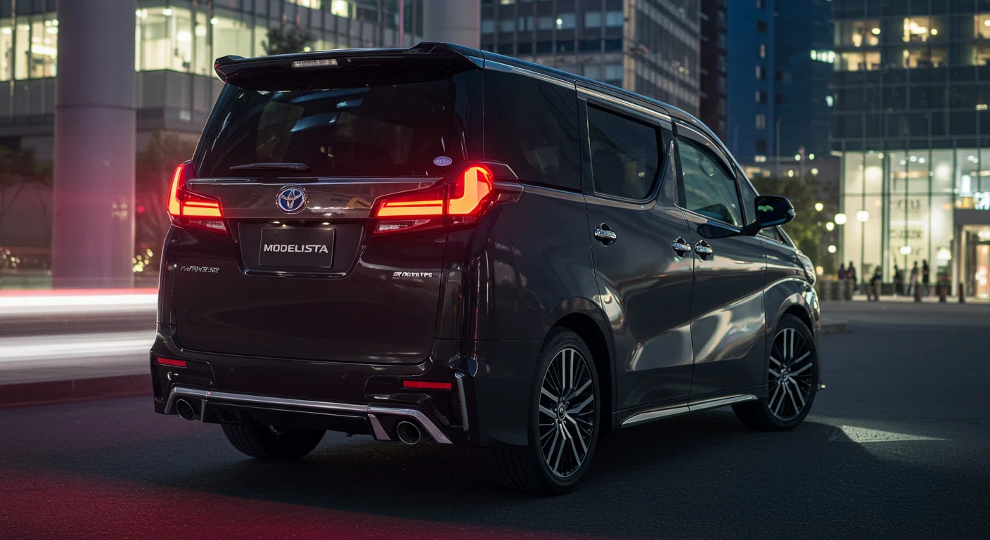 40系ヴェルファイア リアビュー モデリスタエアロ装着車