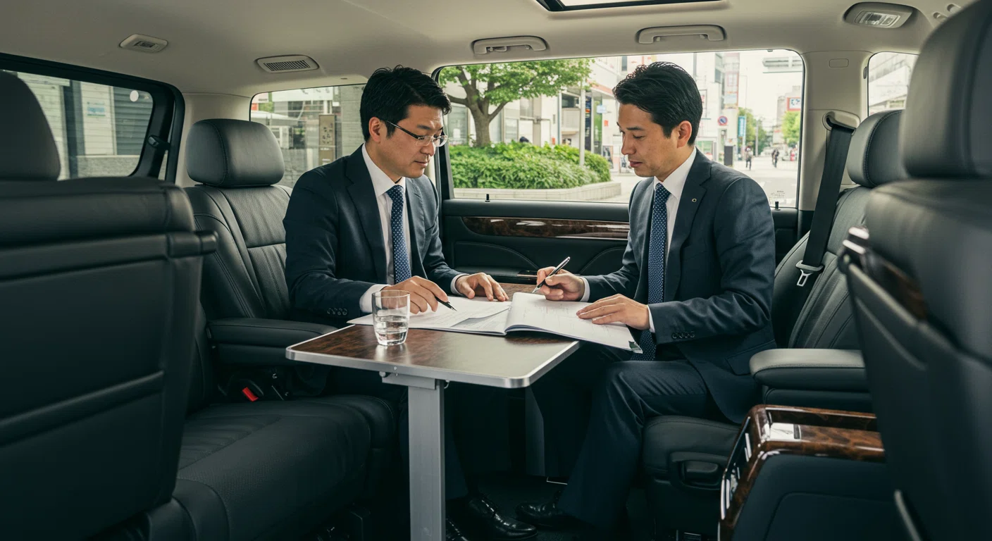 車内でのビジネスミーティング