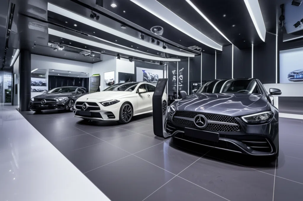 Mercedes meのモダンなショールーム
