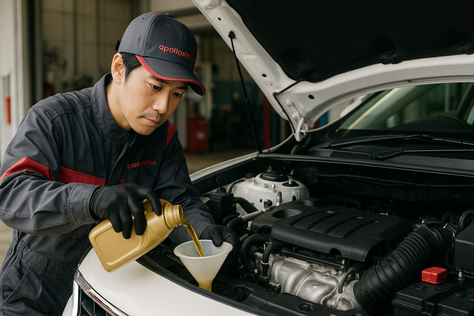 実際のオイル交換作業の様子