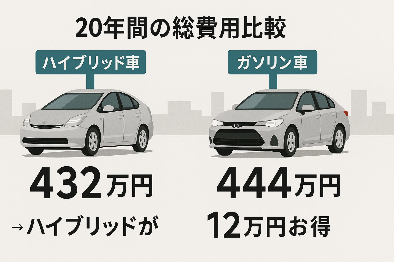 20年間の総費用比較（実測値）