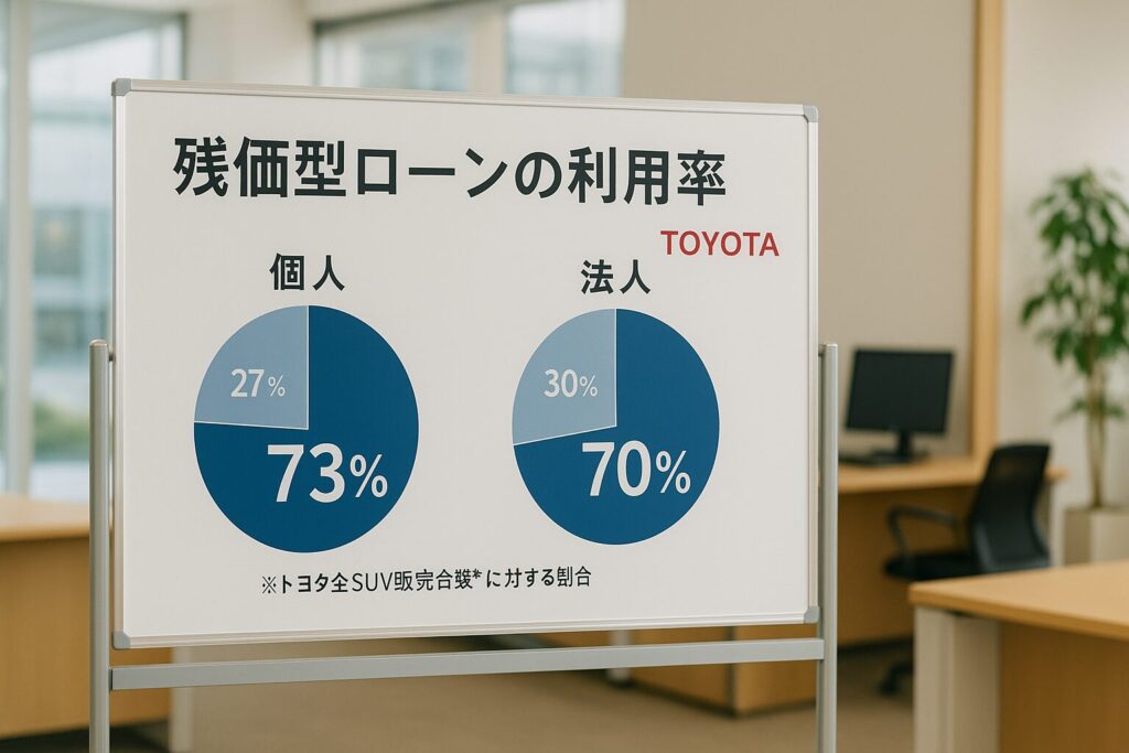 アルファード残クレ利用率70%の実態を表す統計イメージ