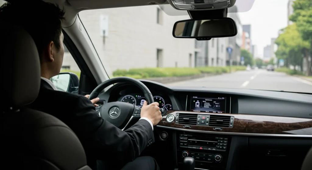 役員車を運転するプロドライバー