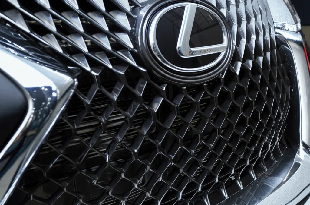 レクサスのスピンドルグリルのクローズアップ