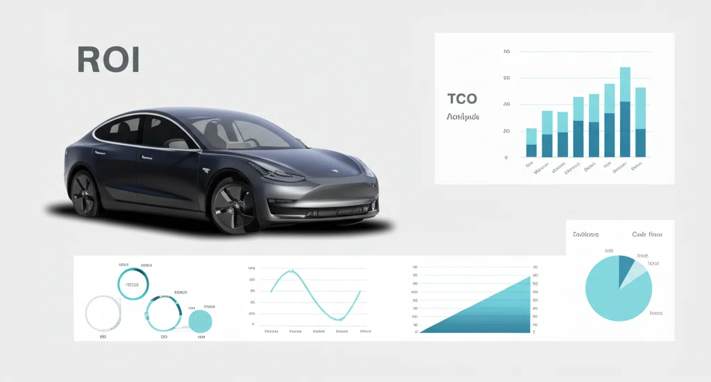 テスラ車と財務指標のグラフ