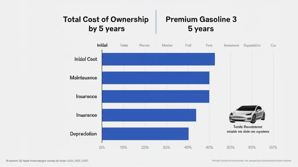 テスラとガソリン車のTCO比較グラフ