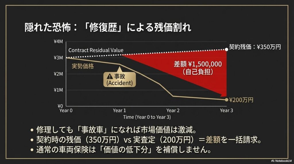 軽い事故でも査定額が激減する「修復歴」の定義